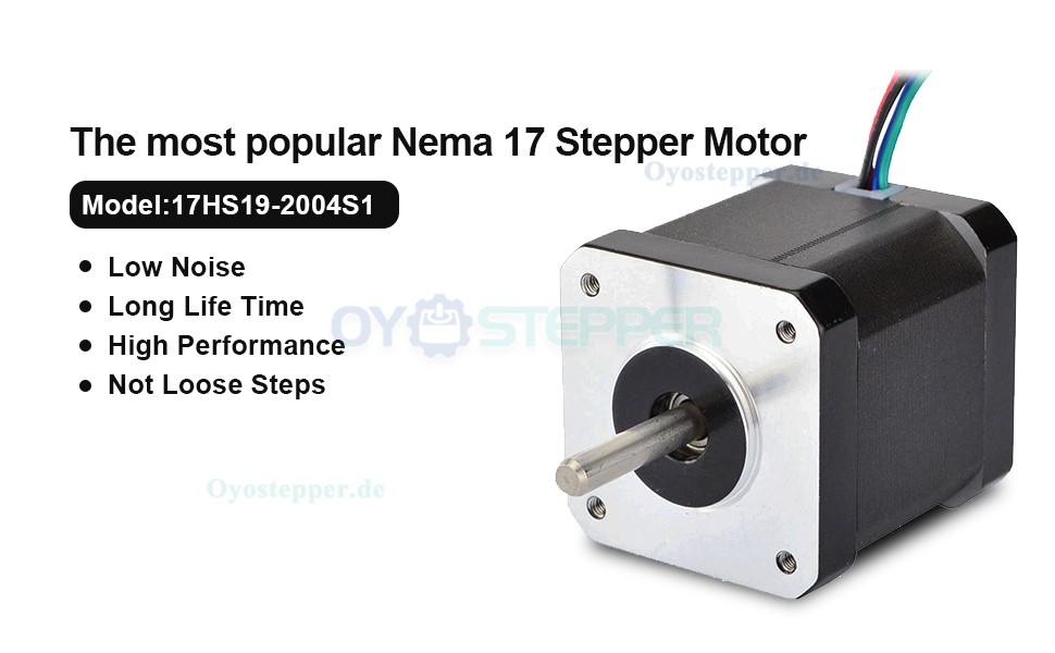 Nema 17 Hybrid-Schrittmotor Bipolar 1.8° 59Ncm 2A 4 Drähte mit 1m Kabel & Stecker für 3D Drucker/CNC
