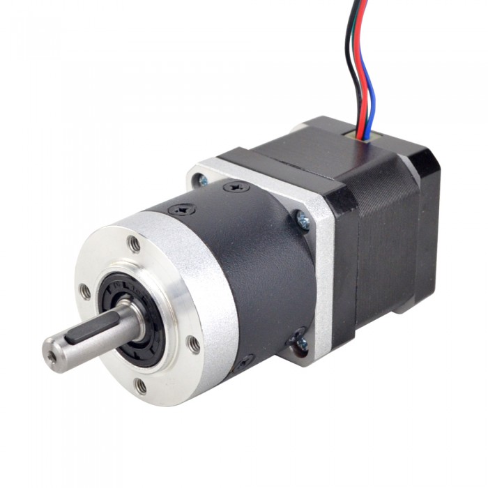 Nema 17 Doppelwellen-Schrittmotor L = 39 mm mit 10:1 Planetengetriebe