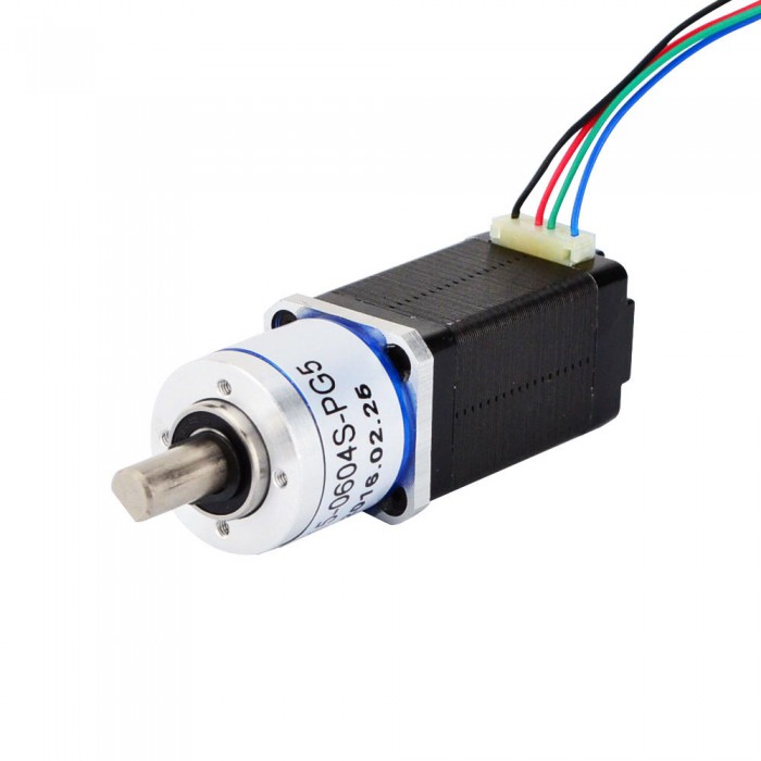 Nema 8 Getriebeschrittmotor Bipolar 0.38 Grad 4Ncm 0.6A 6.0V L=38mm mit Übersetzungsverhältnis 5:1 Planetengetriebe