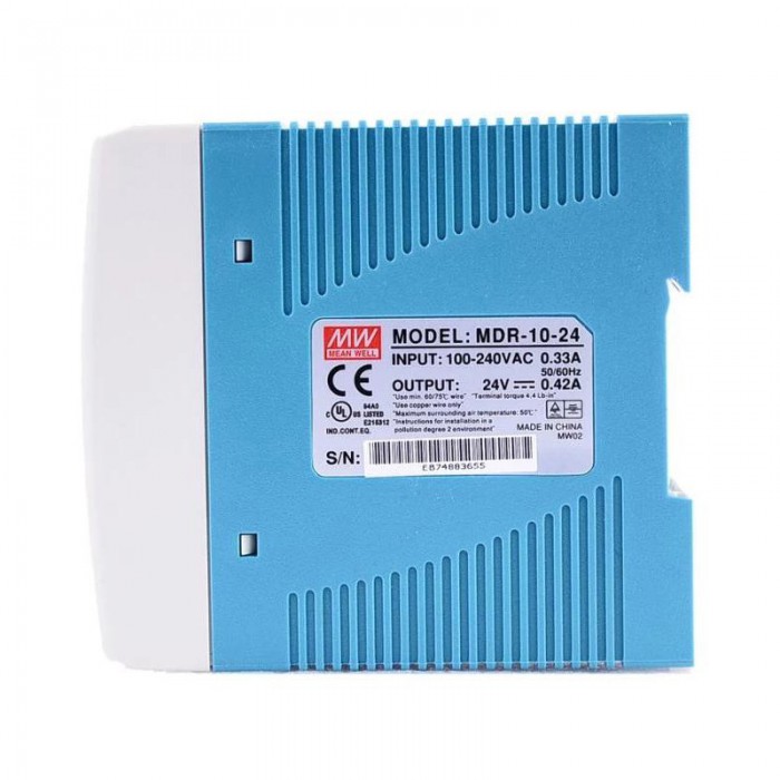 Mean Well MDR-10-24 10W 24 Volt DC Netzteil Hutschiene 0,42A 115/230 VAC DIN-Schienen-Netzteil