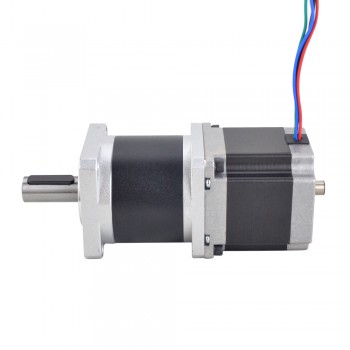 Doppelwellen Nema 23 Schrittmotor mit 50: 1 Planetengetriebe 102Ncm 2.8A 2.5V Nema23 Getriebe Schrittmotor