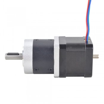 Nema 17 Doppelwellen-Schrittmotor L = 39 mm mit 10:1 Planetengetriebe