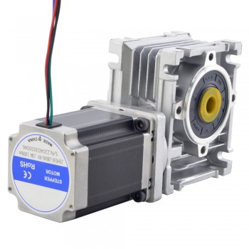 Nema 23 Schrittmotor mit 10:1 Schneckengetriebe L=113mm NMRV30 Drehzahlminderer mit Schneckengetriebe