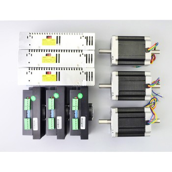 3-Achsen CNC-Kit 8,5-Nm 1,8 Grad Bipolar Nema 34 Schrittmotor, Schritttreiber und Netzteil