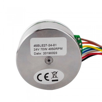 Außenläufermotor 24V 4850 U/min 0.13 Nm 70W 3.6 A 3 Phasen Bürstenloser DC-Getriebemotor