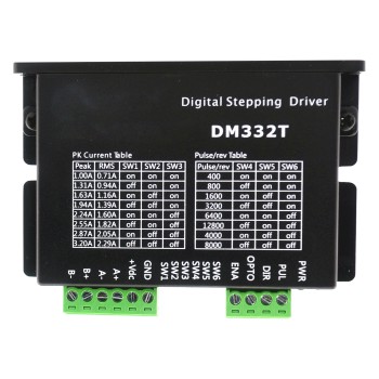 DM332T Digitaler Schrittmotortreiber 1.0-3.2A 18-30VDC für 2-Phasen 4-Phasen Nema 17, 23 Schrittmotor