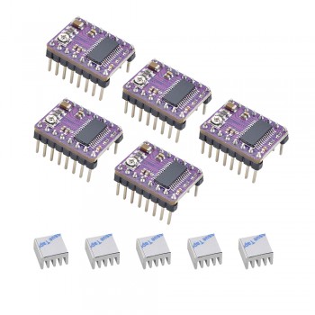 5Pcs DRV8825 Schrittmotortreibermodul mit Kühlkörper für 3D-Drucker-Reprap