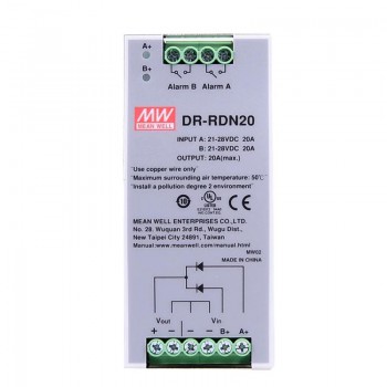 DR-RDN20 Mean Well Schaltnetzteil 24V Hutschiene 20A Redundanzmodul DIN-Schienen-Netzteil