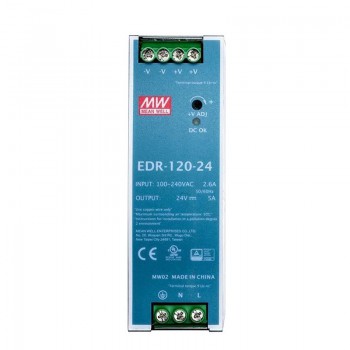 EDR-120-24 MEAN WELL 120W Schaltnetzteil 24V Hutschiene 5A 115/230 VAC DIN-Schienen-Netzteil