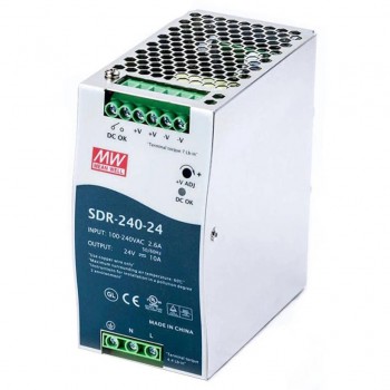 Mean Well SDR-240-24 240W 24 V DC CNC-Schaltnetzteil 10A 115/230 VAC mit PFC-Funktion DIN-Schienen-Netzteil