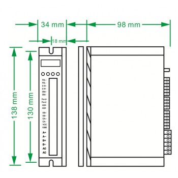 OK2D57ECS Closed-Loop-Schritttreiber 1~6A 24~48VDC für Nema 23, Nema 24 Schrittmotor