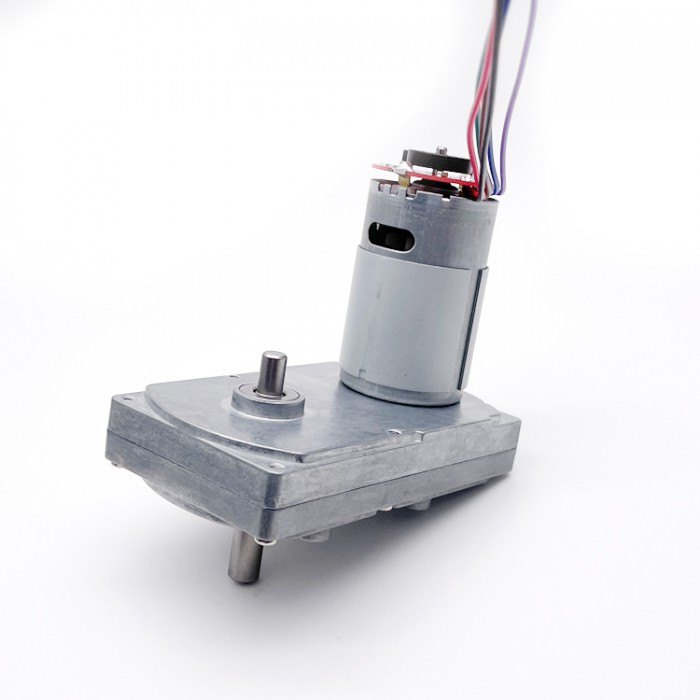 2 Stück DC-Getriebemotor mit Encoder, 12V / 24V, 50 kg·cm, Reduktionsgetriebe
