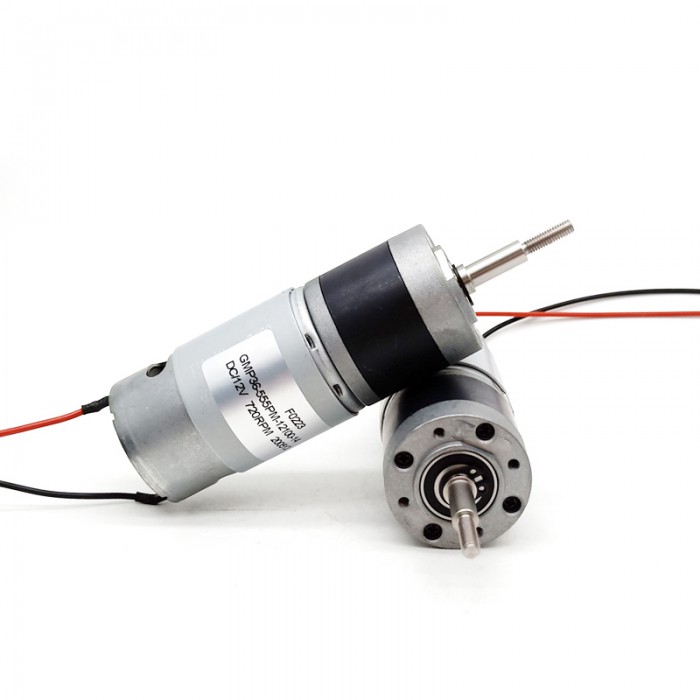 2 Stück DC Planetengetriebemotor 12V / 24V, 60 kg·cm, 36 × 93 mm, 8 mm Welle