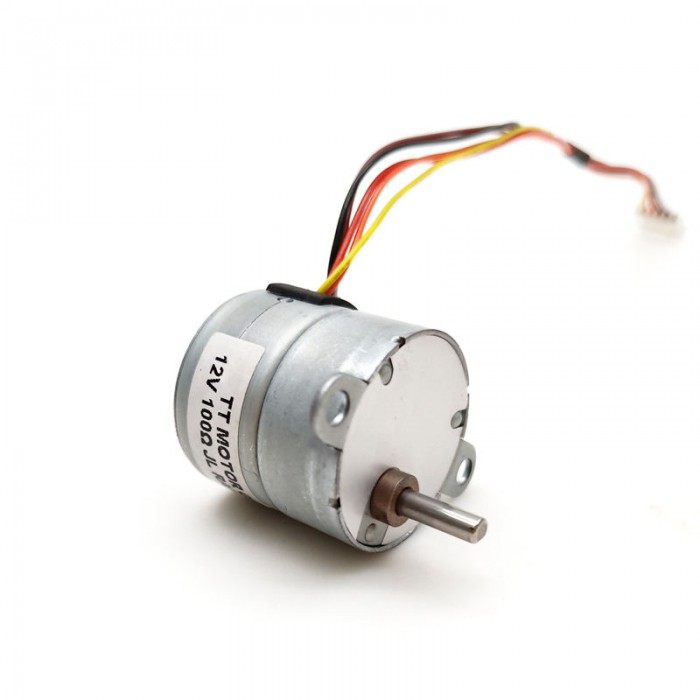 2 Stück 12V Schrittmotor mit Stirnradgetriebe, 4 Phasen, 7,5°, 120 mA, 0,5 kg·cm Drehmoment, 3 mm D-Welle
