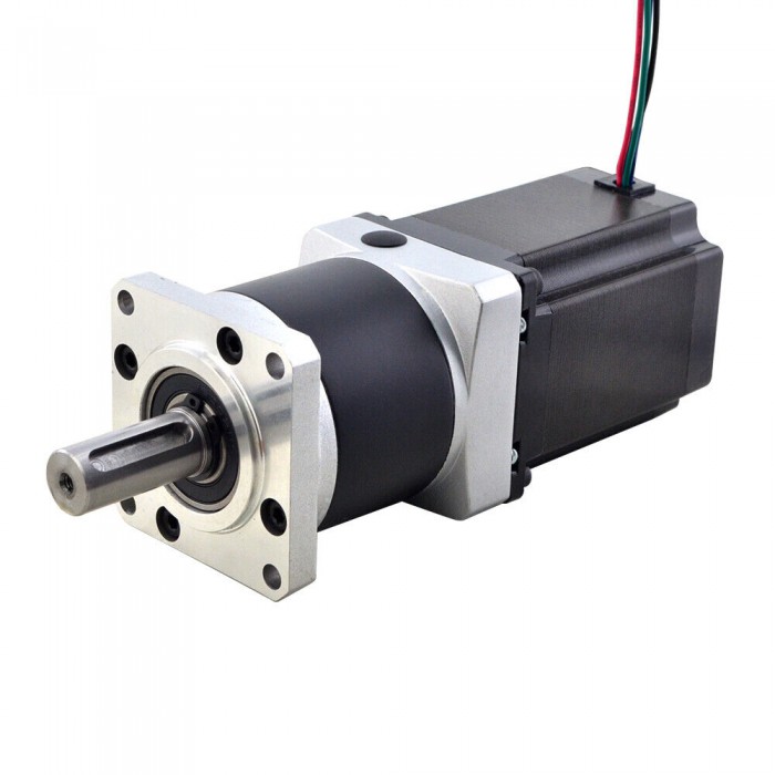 NEMA 23 Schrittmotor mit Planetengetriebe 10:1 / 20:1 / 50:1, 2,9A, 57 × 57 mm, Welle Ø14 mm mit Passfedernut