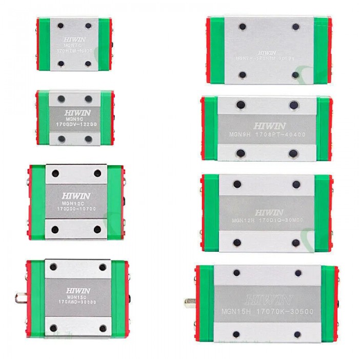HIWIN Mini-Schlitten MGN7 / MGN9 / MGN12 / MGW15 Linearschlitten für MGN/MGW Führungsschienen