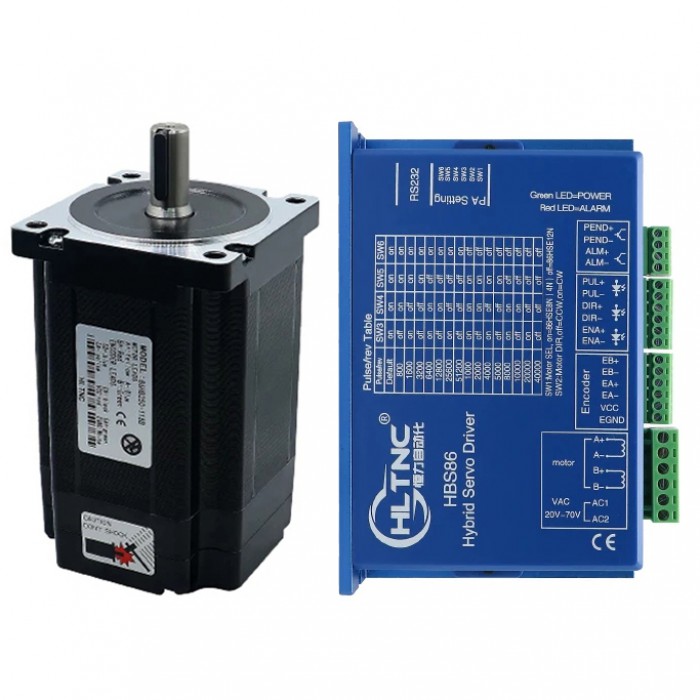 HLTNC Nema 34 Closed Loop Schrittmotor 1,8° 12 Nm + Treiber-Kit ohne Bremse