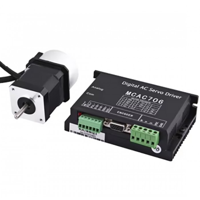 NEMA 17 Bürstenloser DC-Servomotor & Treiber-Kit, 64W, 24V, 3,13A, 0,2 Nm, 3000 U/min, mit 1000 Linien Encoder, 42 × 42 mm