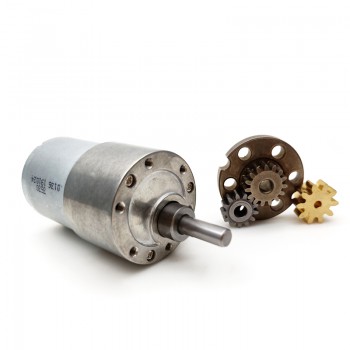 2 Stück DC-Getriebemotor, 12V / 24V, 8 kg·cm, Reduktionsgetriebe, 34,5 × 30,8 mm