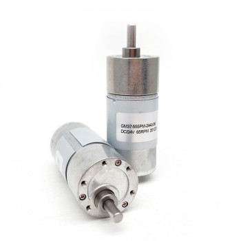 2 Stück DC-Getriebemotor, 12V / 24V, 10 kg·cm, mit Reduktion, 37 × 57 mm