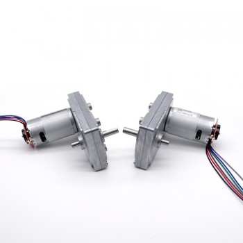 2 Stück DC-Getriebemotor mit Encoder, 12V / 24V, 50 kg·cm, Reduktionsgetriebe