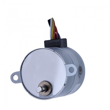 2 Stück 12V Schrittmotor mit Stirnradgetriebe, Permanentmagnet, 7,5°, 200 mA, 130 g·cm, 4 Phasen