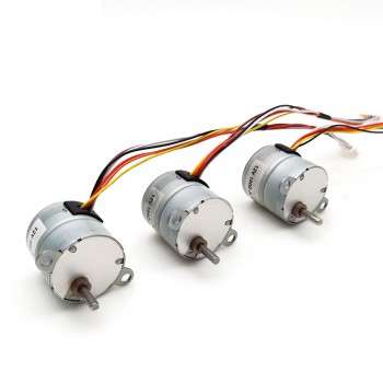 2 Stück 12V Schrittmotor mit Stirnradgetriebe, 4 Phasen, 7,5°, 120 mA, 0,5 kg·cm Drehmoment, 3 mm D-Welle