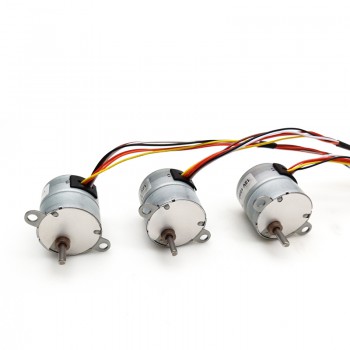 2 Stück 12V Schrittmotor mit Stirnradgetriebe, 4 Phasen, 7,5°, 120 mA, 0,5 kg·cm Drehmoment, 3 mm D-Welle
