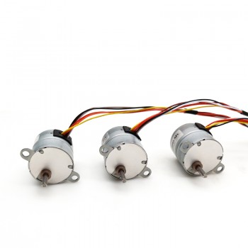 2 Stück 12V Schrittmotor mit Stirnradgetriebe, 4 Phasen, 7,5°, 120 mA, 0,5 kg·cm Drehmoment, 3 mm D-Welle