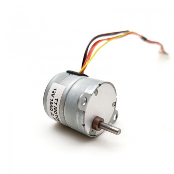 2 Stück 12V Schrittmotor mit Stirnradgetriebe, 4 Phasen, 7,5°, 120 mA, 0,5 kg·cm Drehmoment, 3 mm D-Welle