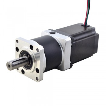 NEMA 23 Schrittmotor mit Planetengetriebe 10:1 / 20:1 / 50:1, 2,9A, 57 × 57 mm, Welle Ø14 mm mit Passfedernut
