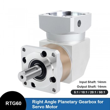 RTG60-Serie Winkel-Planetengetriebe 90° Übersetzung 5:1 / 10:1 / 20:1 / 50:1 für 60mm Servomotoren