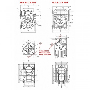 NMRV030 Schneckengetriebe 5:1 / 10:1 / 20:1 / 30:1 / 50:1 für NEMA 23 Schrittmotor / Servomotor