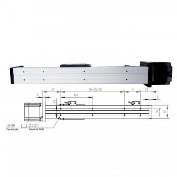 FSL40 Linearführung Linearführungsschiene 50-1000mm mit Nema 23-Schrittmotor Linearschiene