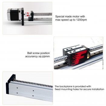 FSL40 Linearführung Linearführungsschiene 50-1000mm mit Nema 23-Schrittmotor Linearschiene