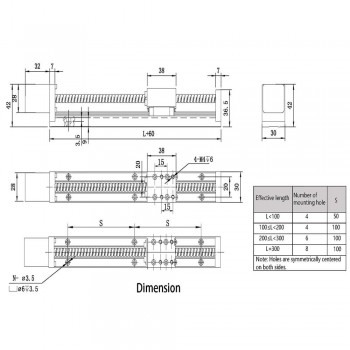 FSL30 Miniatur-Linearführung Linearschiene mit Schlitten 50-300mm mit Nema 14 Schrittmotor