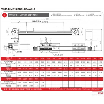 FPB45 Linearführung mit Riemenantrieb Lineartisch mit NEMA 23 Schrittmotor für CNC