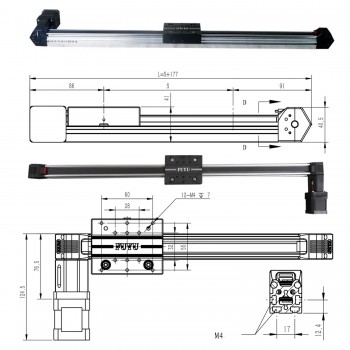 FPB30 Kompakter Linearführung Linearführungstisch mit Riemenantrieb NEMA 17 Schrittmotor CNC