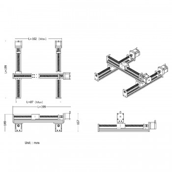 FSL40 XY Linearführung Linear-Schiebetisch CNC Lineareinheit mit Verfahreinheit in X und Y-Richtung