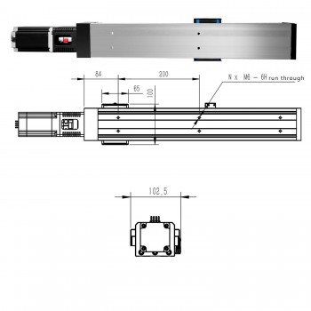 FSK80 Doppelte Linearführungsschiene Linearführung 100-1000mm mit NEMA24 Schrittmotor