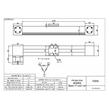 FBL80 CNC Linearführung Linearschiene 1000mm mit Nema 34 Schrittmotor Linearschienenführung