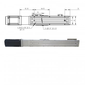 FCH60 Doppel Linearführung Schiene 50-1000mm mit Linearführung 400W Servomotor integriert