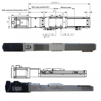 FCH60 Doppel Linearführung Schiene 50-1000mm mit Linearführung 400W Servomotor integriert