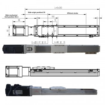 FCH90 Linearführung mit Schlitten Doppel-Führungsschiene Integrierter 750W Servomotor