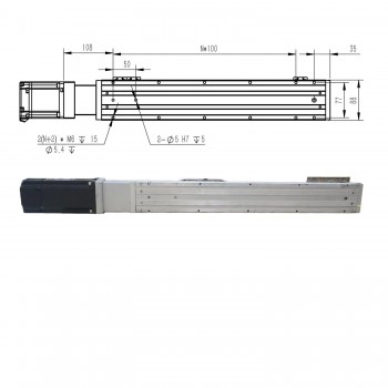 FCH90 Linearführung mit Schlitten Doppel-Führungsschiene Integrierter 750W Servomotor