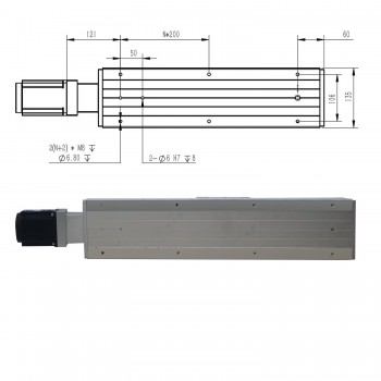 Doppelschienen-Linearführung mit Schlitten Linearführungsantrieb FCH140 50–1250mm mit 1000W Servomotor