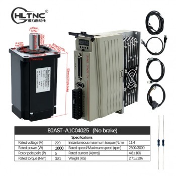 400W / 600W / 750W / 1000W AC-Servomotor & Treiber-Set 110V / 220V, 1,27–3,8 Nm für CNC-Graviermaschine