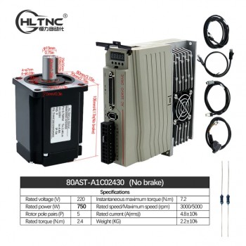 400W / 600W / 750W / 1000W AC-Servomotor & Treiber-Set 110V / 220V, 1,27–3,8 Nm für CNC-Graviermaschine