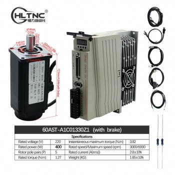 400W / 600W / 750W / 1000W AC-Servomotor & Treiber-Set 110V / 220V, 1,27–3,8 Nm für CNC-Graviermaschine