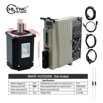 400W / 600W / 750W / 1000W AC-Servomotor & Treiber-Set 110V / 220V, 1,27–3,8 Nm für CNC-Graviermaschine